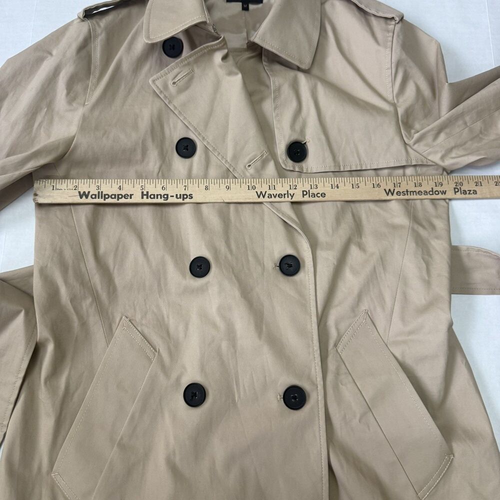 Quince Women Comfort Stretch Short Trench Coat Tan Khaki Outerwear Medium - Picture 13 of 14